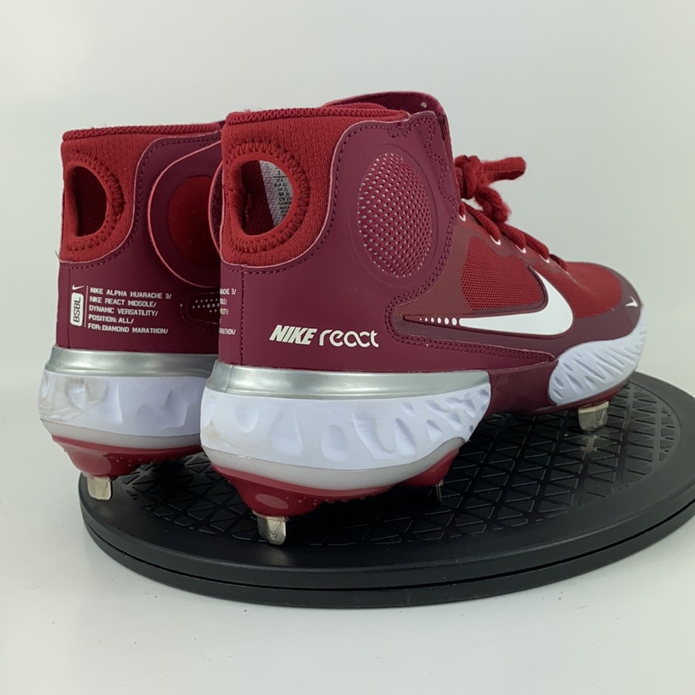 Nike Alpha Huarache Elite 3 Mid Baseball Cleats Maroon CK0745-601 Men's Size 7 - Picture 5 of 14